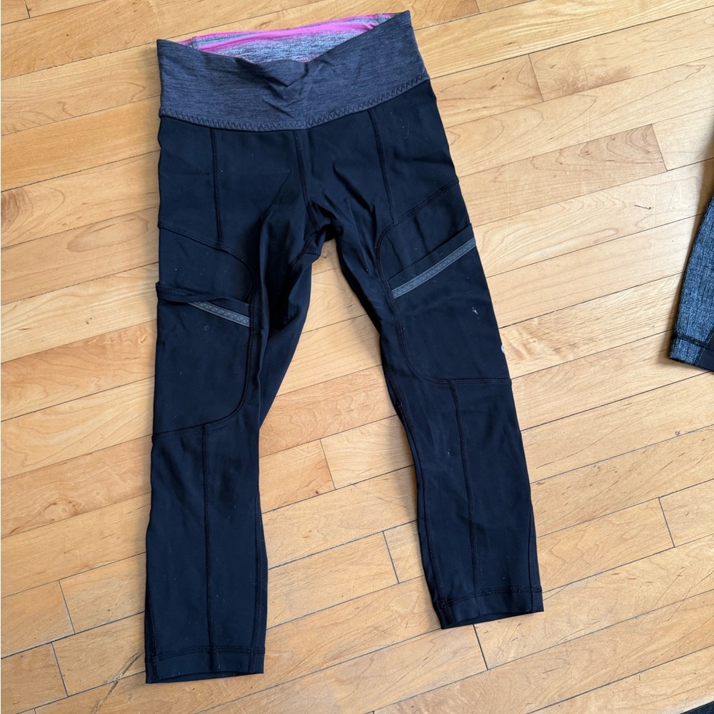 lululemon athletica Black and Gray Kids Leggings